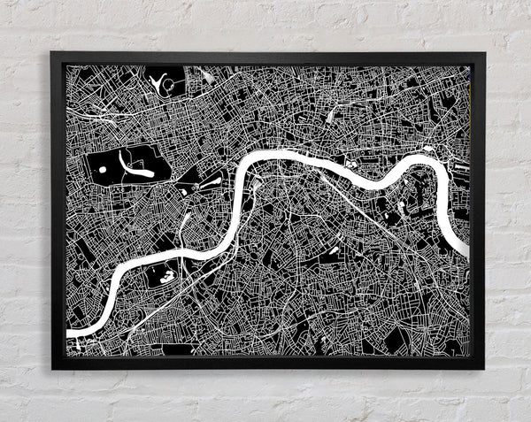 The Map Of London Thames 5 Framed Print