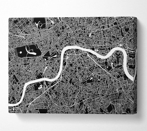  A Canvas Print of The Map Of London Thames 5 Canvas Wall Art