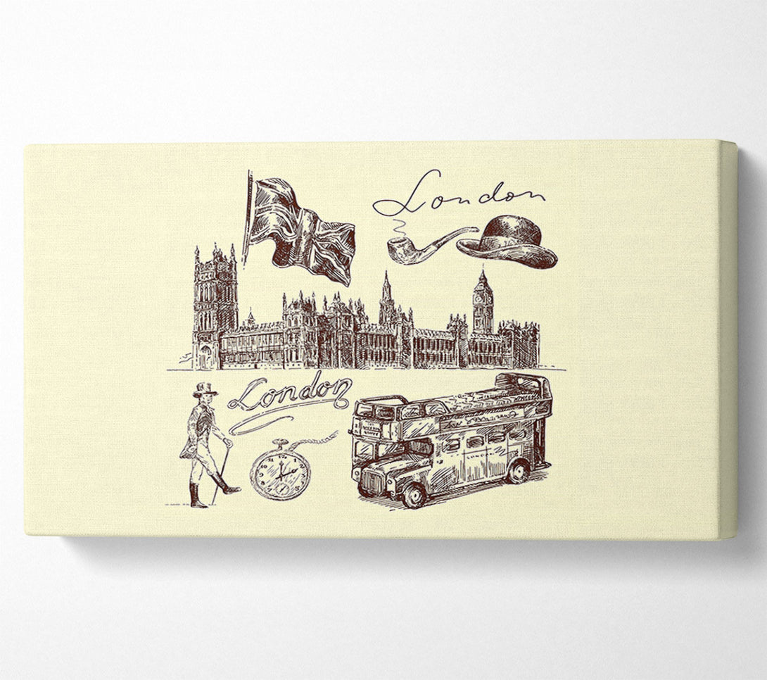  A Canvas Print of Retro City Canvas Wall Art