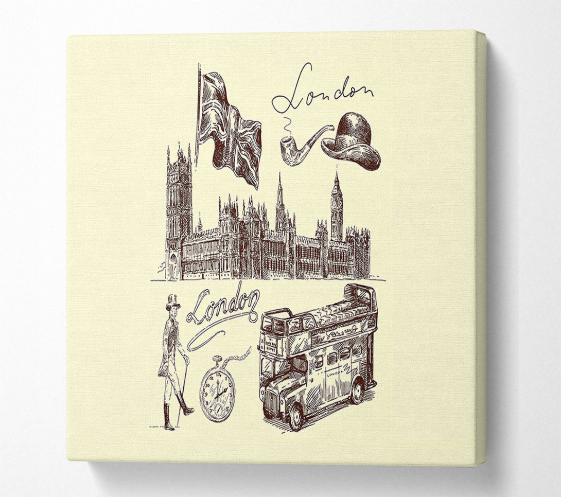  A Canvas Print of Retro City Canvas Wall Art