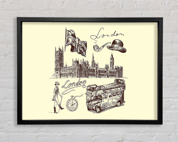 Retro City Framed Print