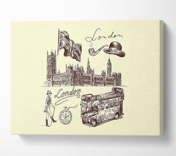  A Canvas Print of Retro City Canvas Wall Art