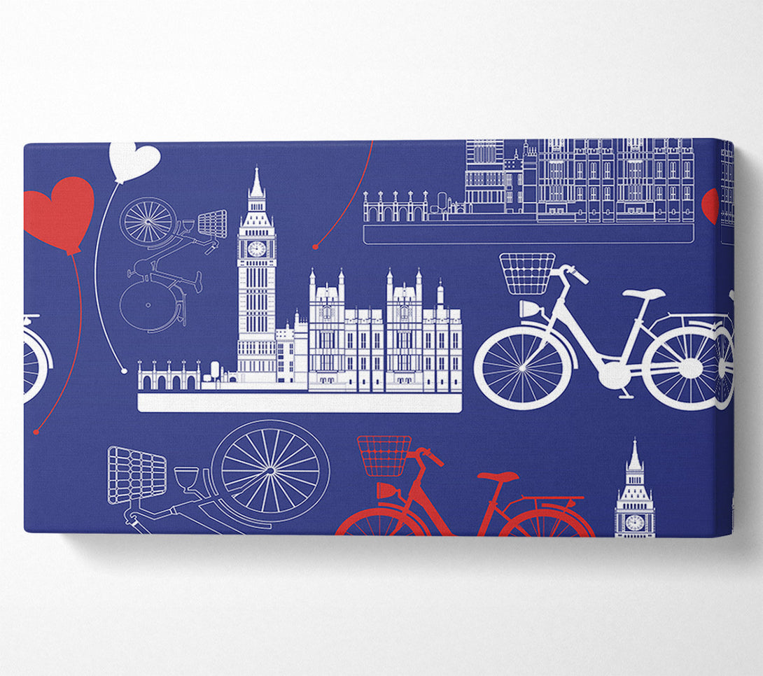  A Canvas Print of Cycling Around The City Canvas Print