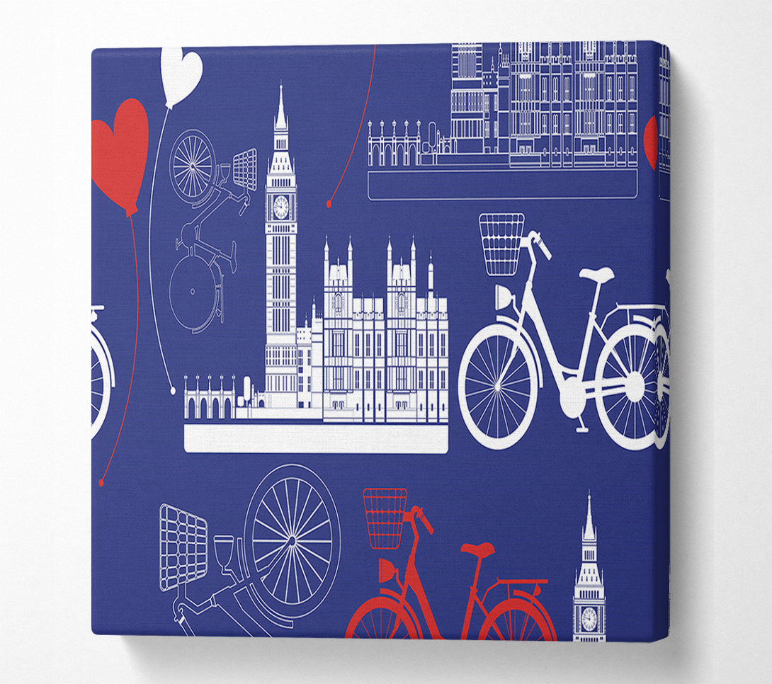  A Canvas Print of Cycling Around The City Canvas Print