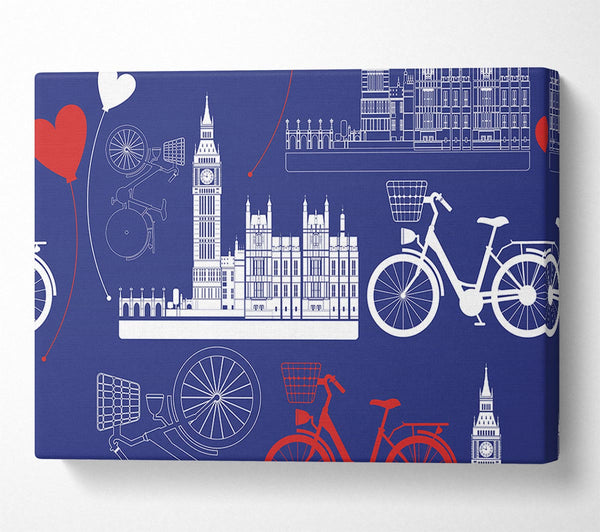  A Canvas Print of Cycling Around The City Canvas Print