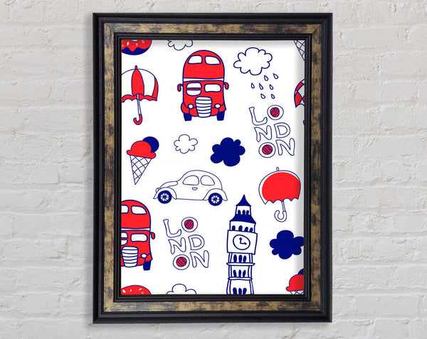 Red White And Blue 2 Framed Print
