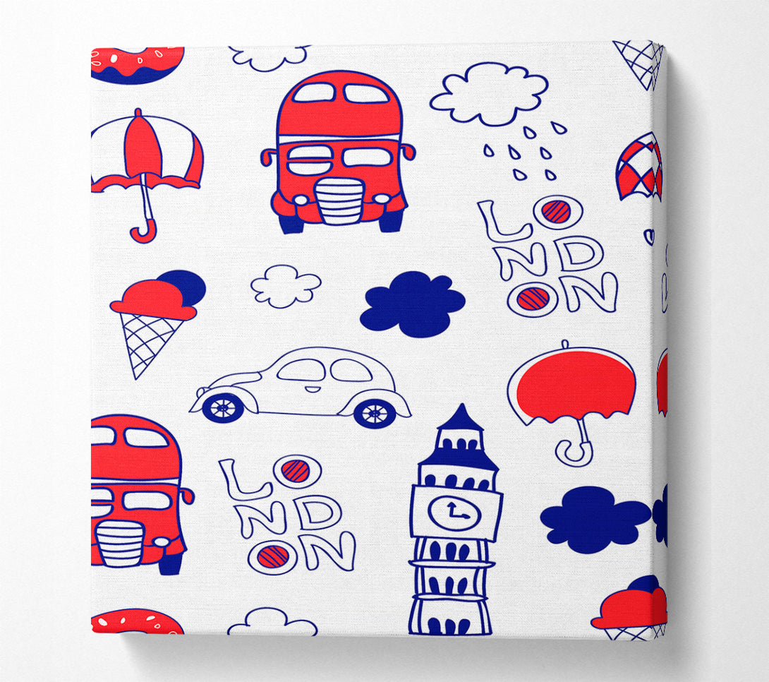  A Canvas Print of Red White And Blue 2 Canvas Wall Art