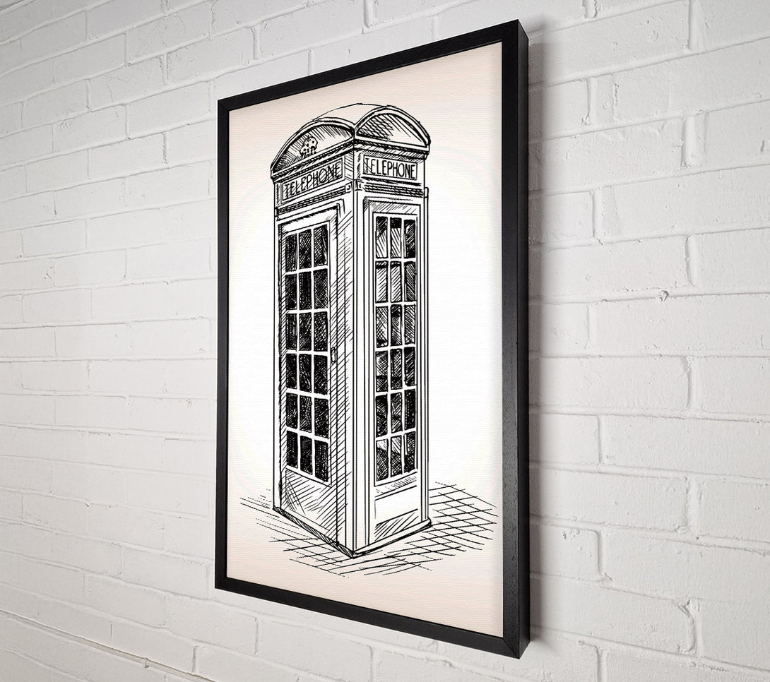  A Canvas Print of Phone Box Outline Canvas Wall Art