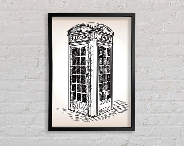 Phone Box Outline Framed Print