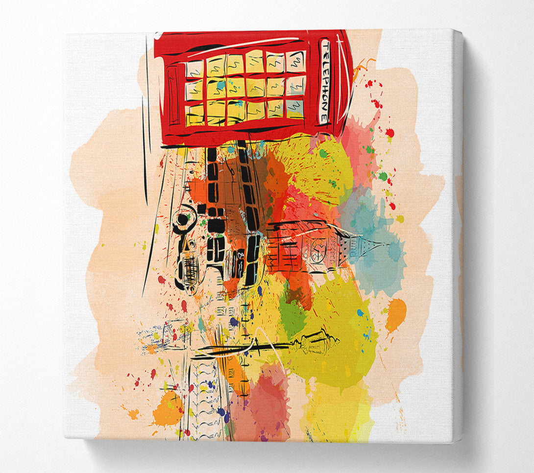  A Canvas Print of Funky Iconic City Canvas Wall Art