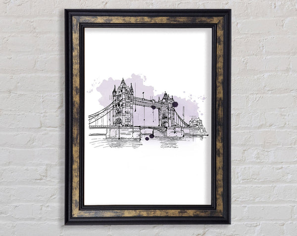 Tower Bridge Outline 6 Framed Print