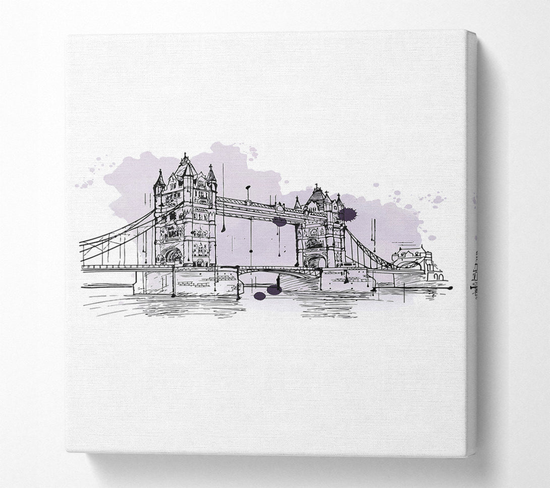  A Canvas Print of Tower Bridge Outline 6 Canvas Art