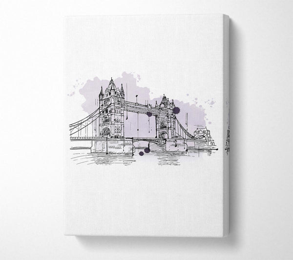  A Canvas Print of Tower Bridge Outline 6 Canvas Art