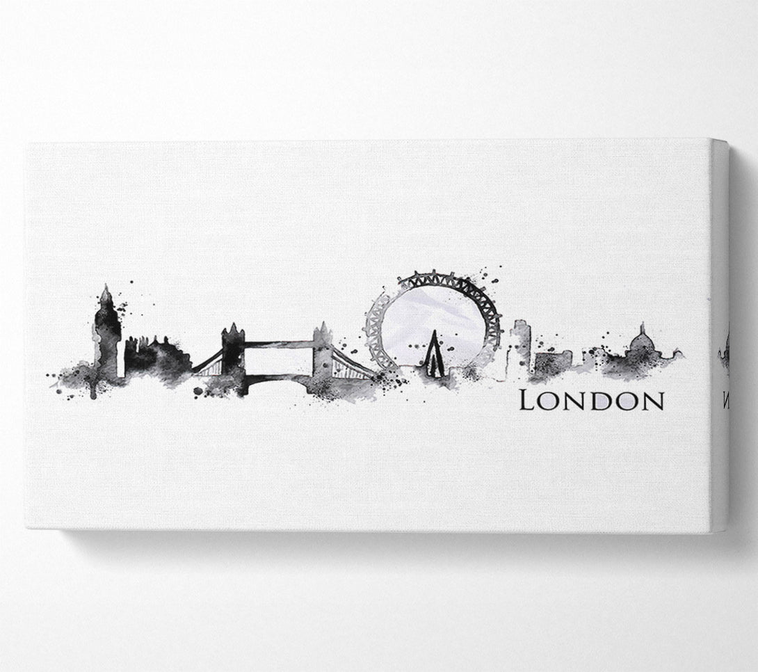  A Canvas Print of Black Splash City Canvas Wall Art