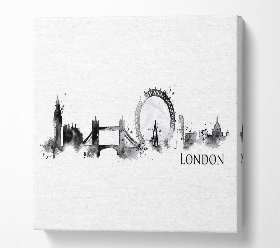  A Canvas Print of Black Splash City Canvas Wall Art