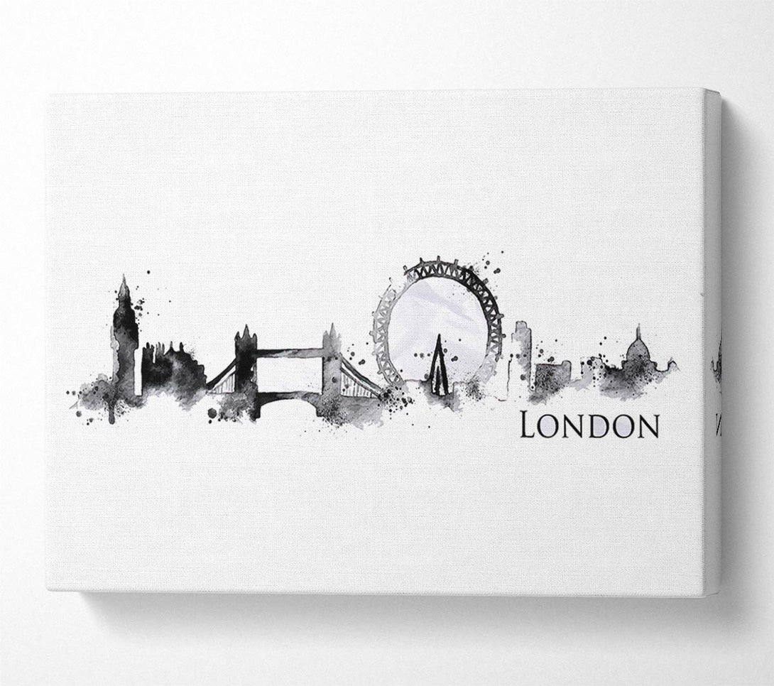  A Canvas Print of Black Splash City Canvas Wall Art
