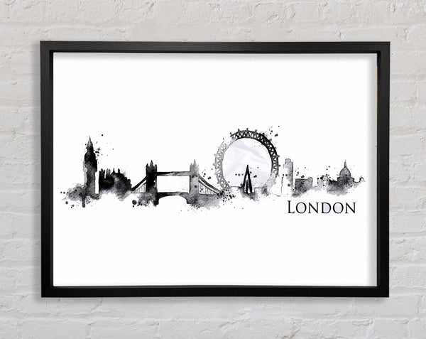 Black Splash City Framed Print