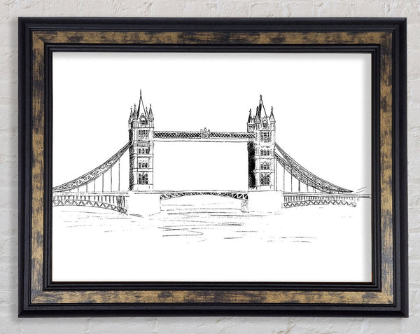 Tower Bridge Outline 4 Framed Print