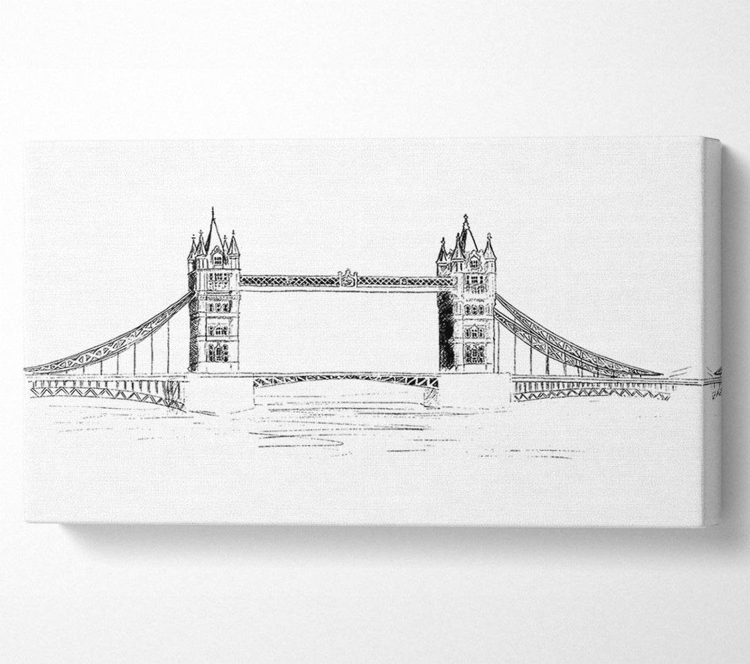  A Canvas Print of Tower Bridge Outline 4 Canvas Art