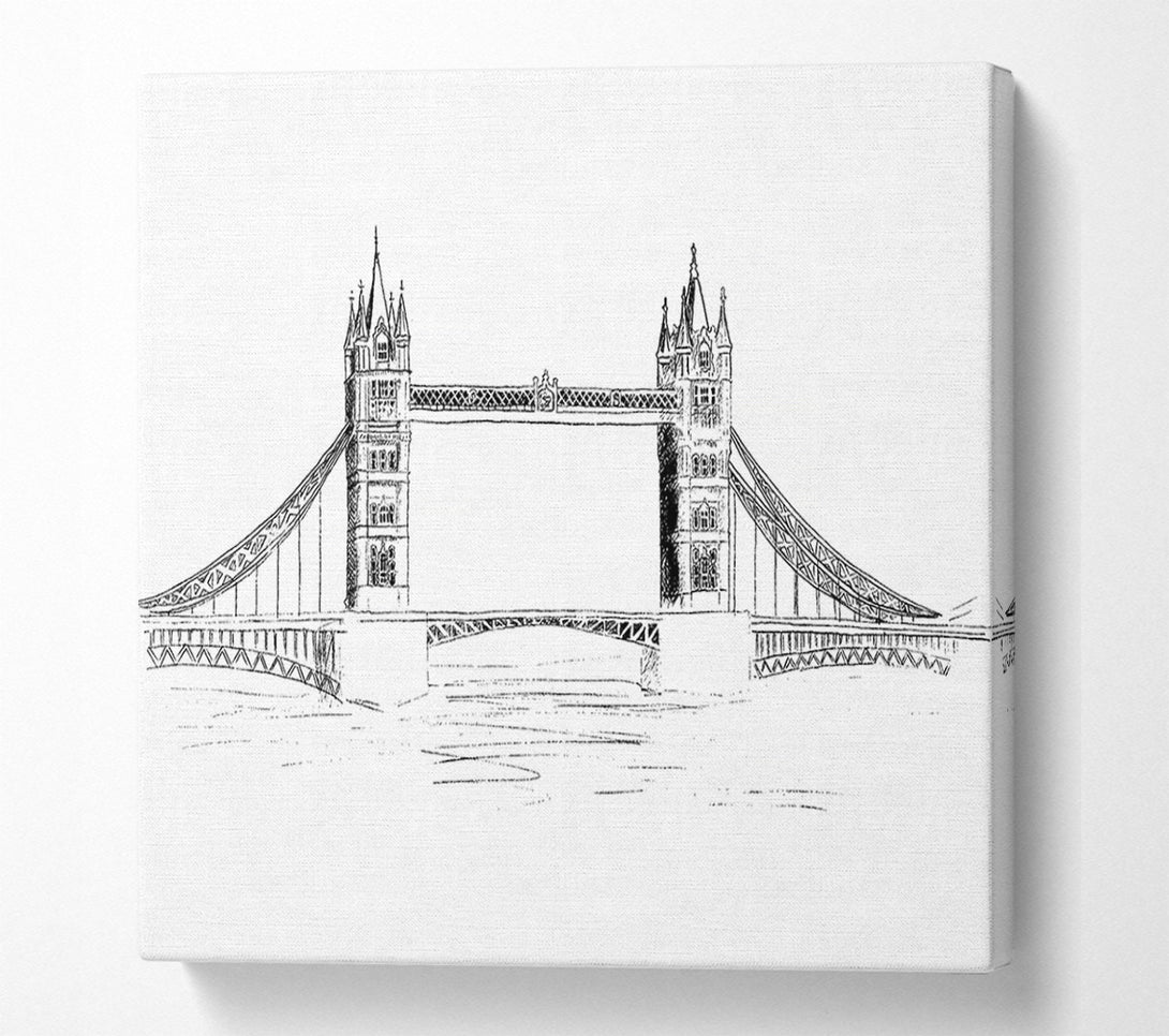  A Canvas Print of Tower Bridge Outline 4 Canvas Art