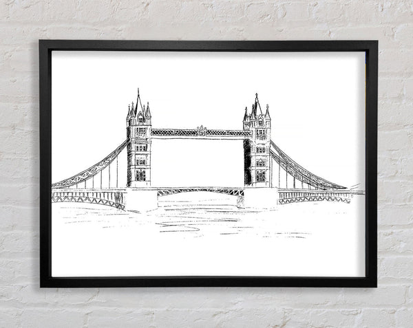 Tower Bridge Outline 4 Framed Print
