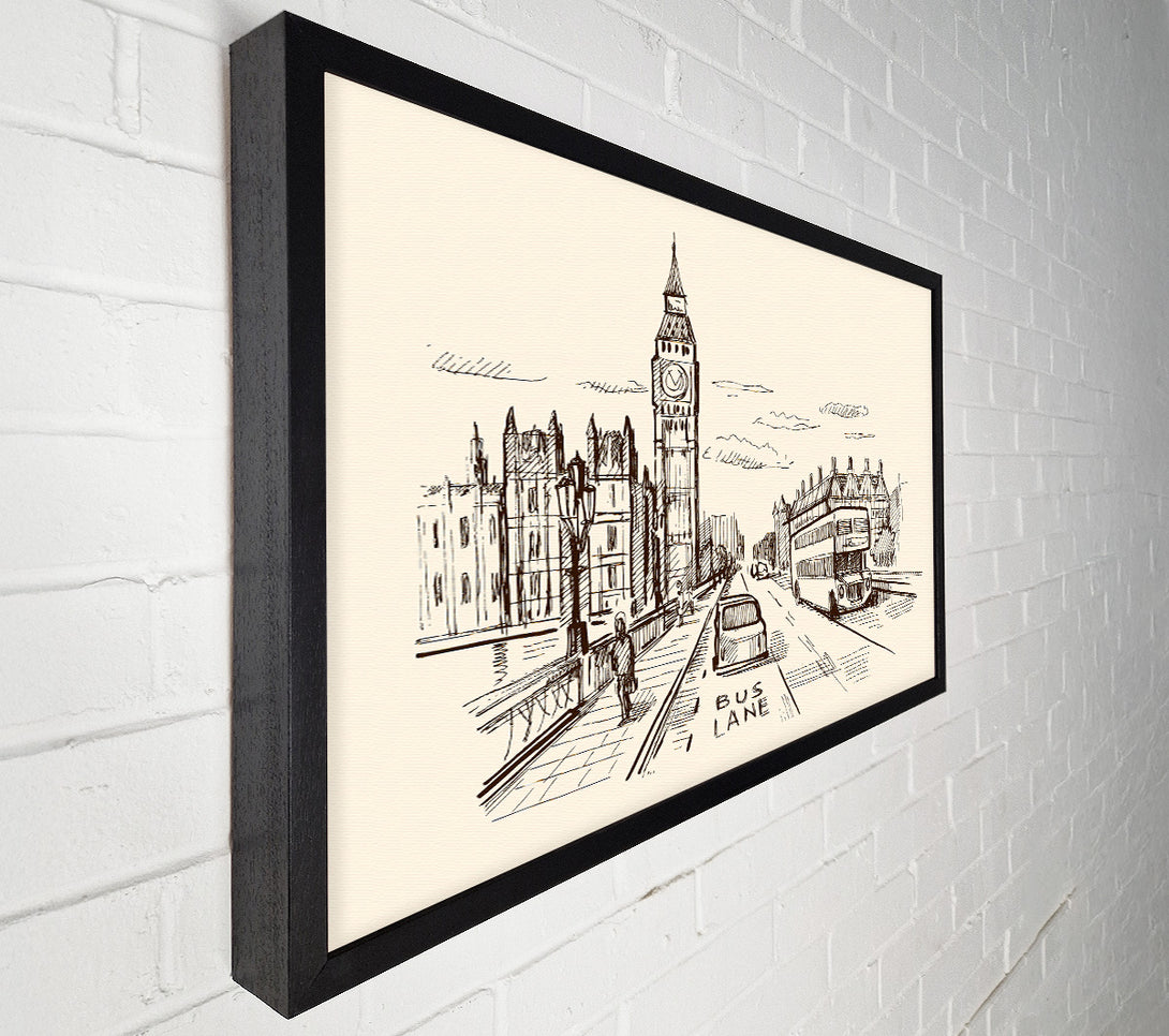  A Canvas Print of London Street Outline 1 Canvas Print