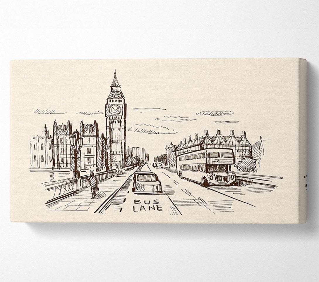  A Canvas Print of London Street Outline 1 Canvas Print