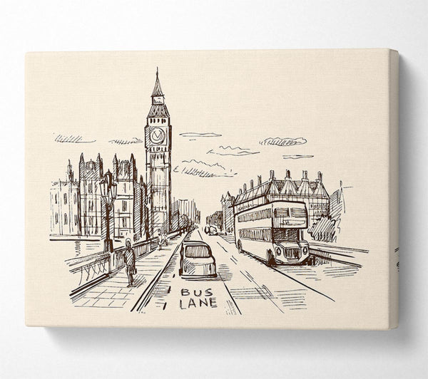  A Canvas Print of London Street Outline 1 Canvas Print