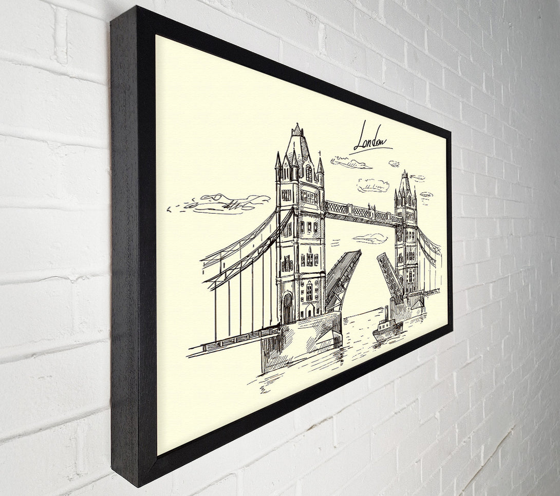  A Canvas Print of Tower Bridge Outline 5 Canvas Print