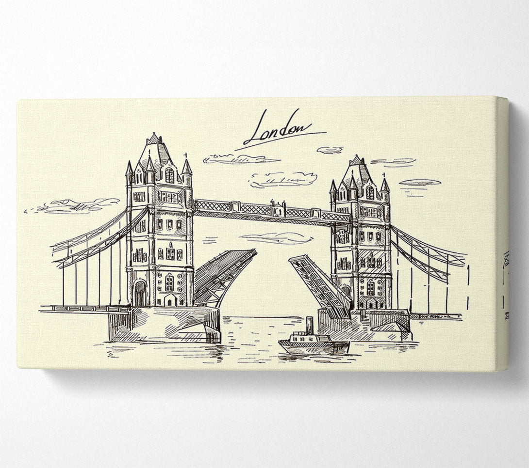  A Canvas Print of Tower Bridge Outline 5 Canvas Print