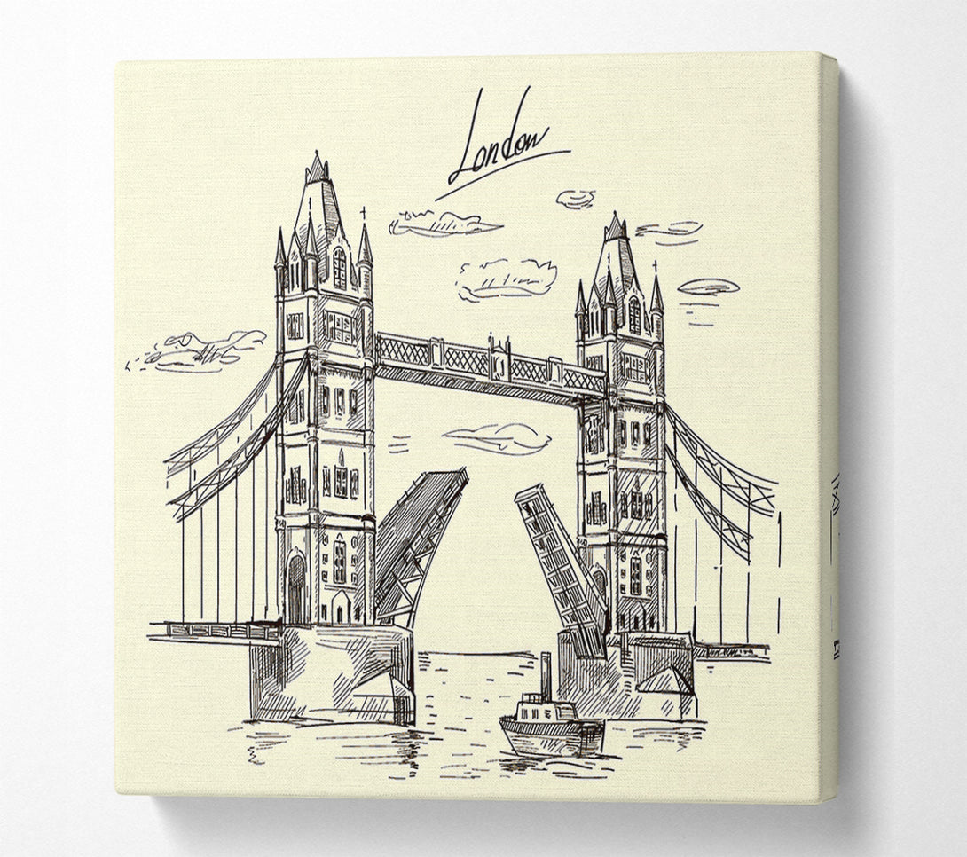  A Canvas Print of Tower Bridge Outline 5 Canvas Print