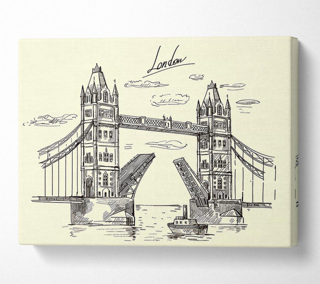  A Canvas Print of Tower Bridge Outline 5 Canvas Print