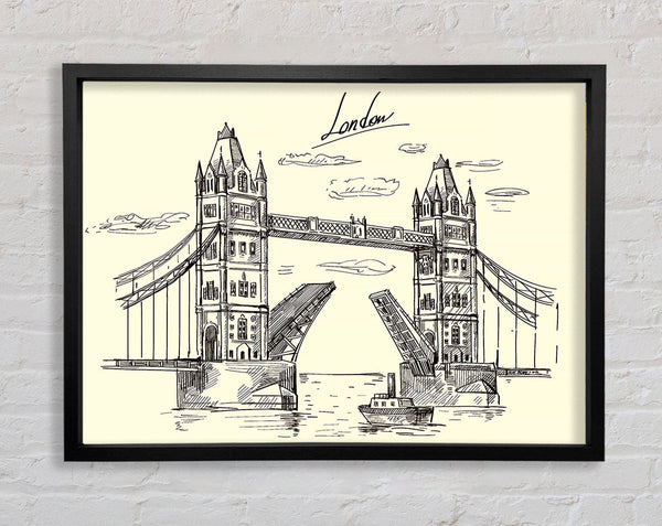 Tower Bridge Outline 5 Framed Print