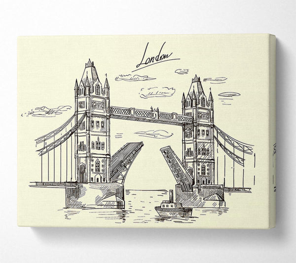  A Canvas Print of Tower Bridge Outline 5 Canvas Print
