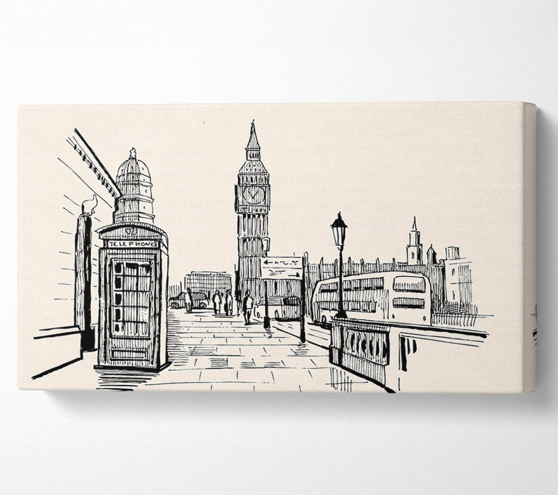  A Canvas Print of London Street Outline 2 Canvas Print