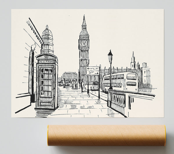 London Street Outline 2 Giclee Print