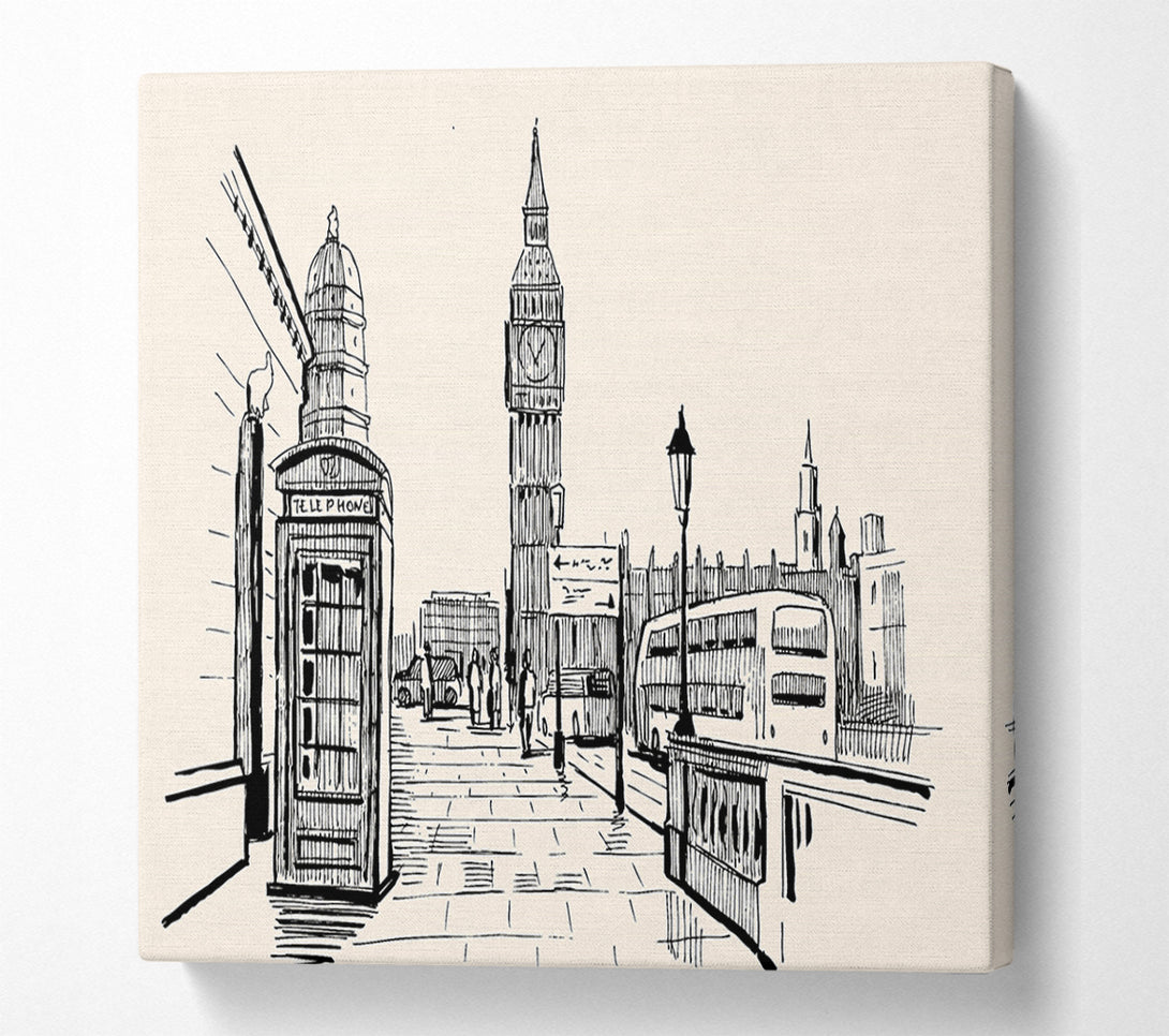  A Canvas Print of London Street Outline 2 Canvas Print