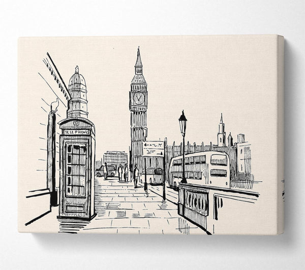  A Canvas Print of London Street Outline 2 Canvas Print