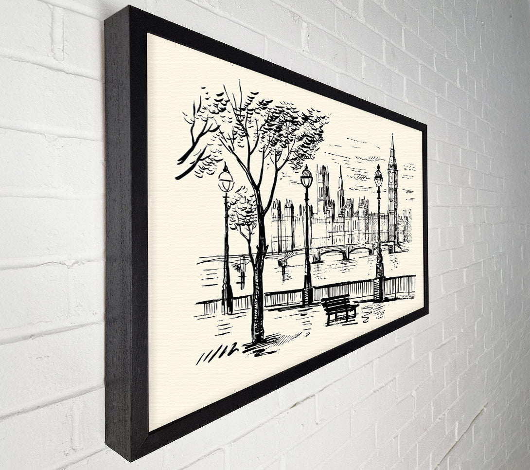 A Canvas Print of Outline Of The Houses Of Parliament Canvas Print
