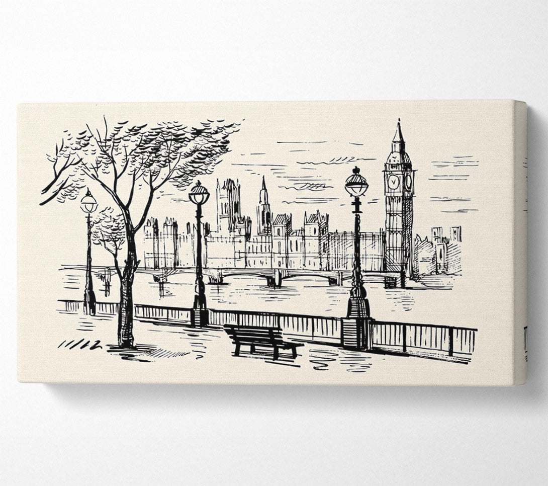  A Canvas Print of Outline Of The Houses Of Parliament Canvas Print