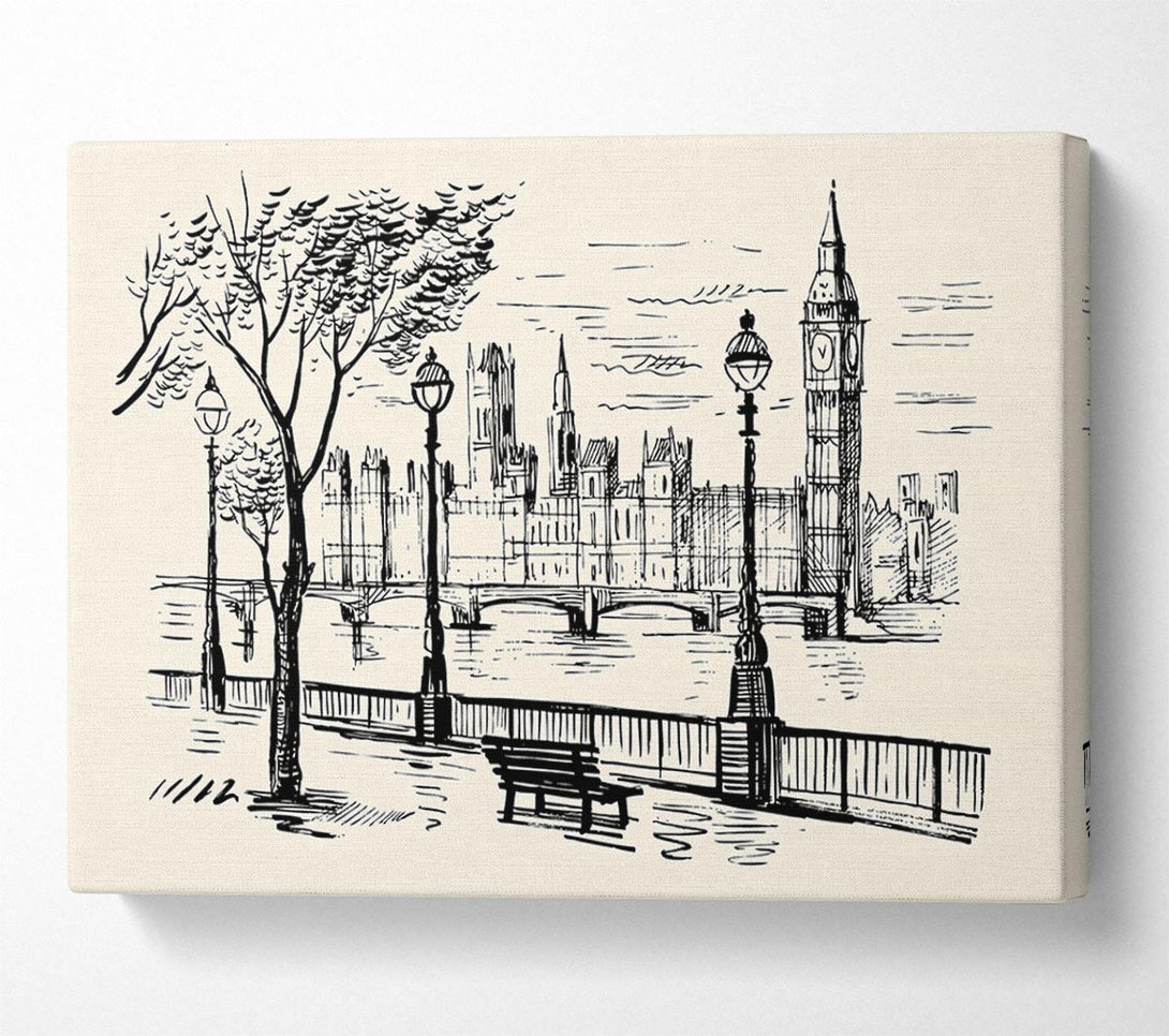  A Canvas Print of Outline Of The Houses Of Parliament Canvas Print