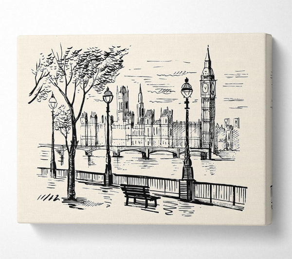  A Canvas Print of Outline Of The Houses Of Parliament Canvas Print