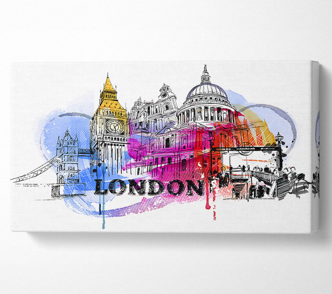  A Canvas Print of London Iconic Places Canvas Art