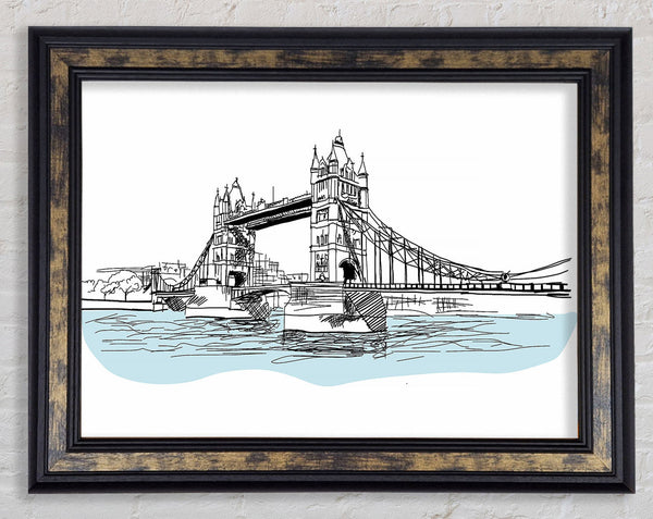 Tower Bridge Outline 3 Framed Print