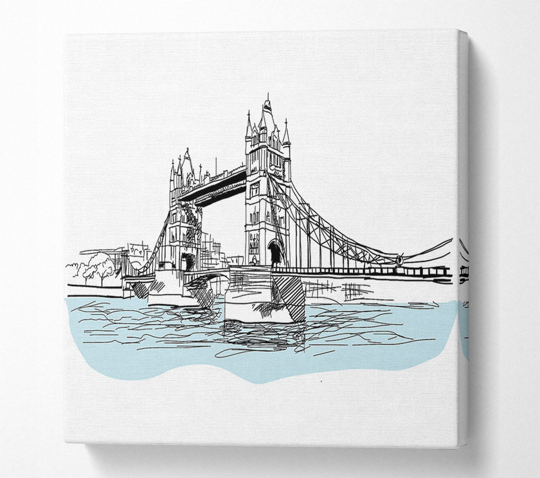  A Canvas Print of Tower Bridge Outline 3 Canvas Print