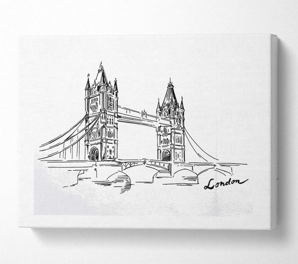  A Canvas Print of Tower Bridge Outline 2 Canvas Art