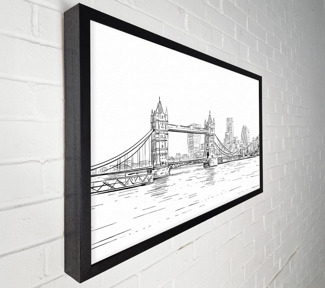  A Canvas Print of Tower Bridge Outline 1 Canvas Art