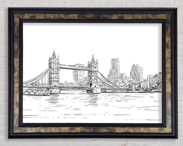 Tower Bridge Outline 1 Framed Print
