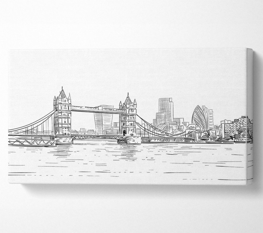  A Canvas Print of Tower Bridge Outline 1 Canvas Art
