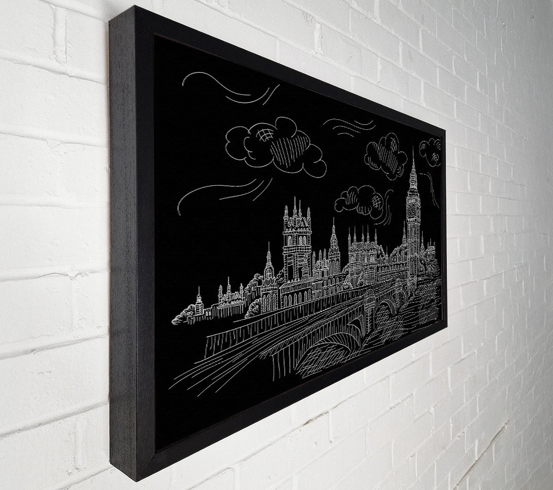  A Canvas Print of Houses Of Parliament And Big Ben Outline Canvas Art
